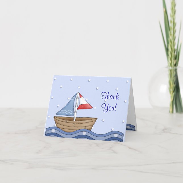 Tarjeta De Agradecimiento Barco de vela Gracias Notecard (Anverso)