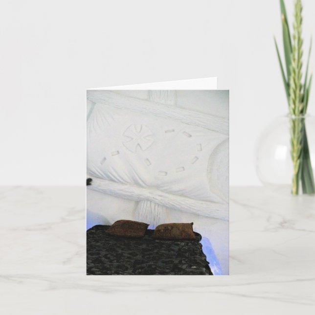 Tarjeta De Agradecimiento Barco en Hotel de Glace, Quebec, Canadá (Anverso)