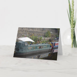 Tarjeta De Agradecimiento Barco estrecho y jardín de flores