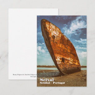 Tarjeta De Agradecimiento Barco naufragado en una playa