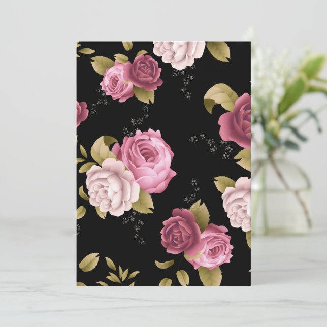 Tarjeta De Agradecimiento Barcos de Rosas 3 (Anverso de pie)