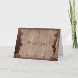 Tarjeta de agradecimiento Barn Wood Bears Country
