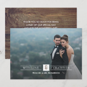 Tarjeta De Agradecimiento Barn Wood Boda Gracias Cartas Fotográficas