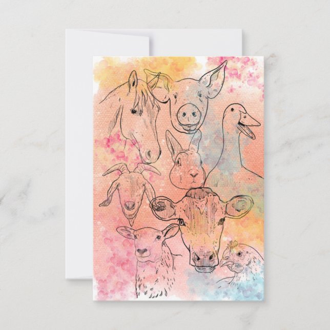 Tarjeta De Agradecimiento Barnyard Gracias (Anverso)