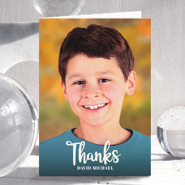 Tarjeta De Agradecimiento Barra Mitzvah Foto Simple Negrita Personalizado de