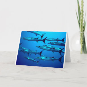 Tarjeta De Agradecimiento barracuda buceo mar profundo oleada tropical
