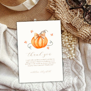 Tarjeta De Agradecimiento Barrido de calabaza dulce caída Baby Shower