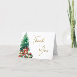 Tarjeta De Agradecimiento Barrio elegante del Árbol de Navidad