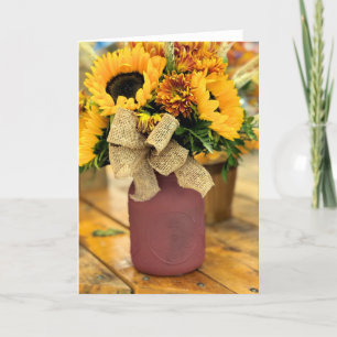 Tarjeta De Agradecimiento Base de girasoles y mamáes