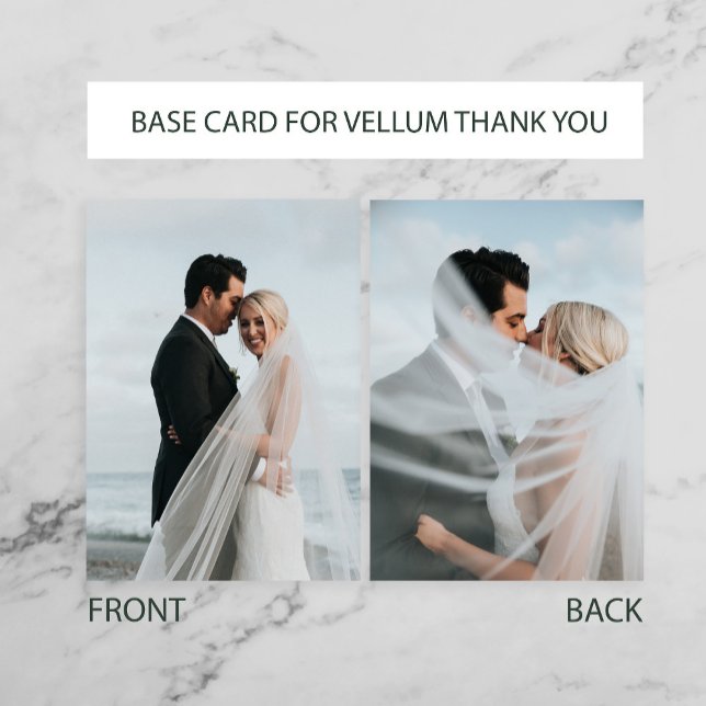 Tarjeta De Agradecimiento Base simple de fotos de boda 2 para superposición  (Subido por el creador)