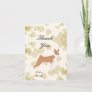 Tarjeta De Agradecimiento Basenji en Tan Leaves