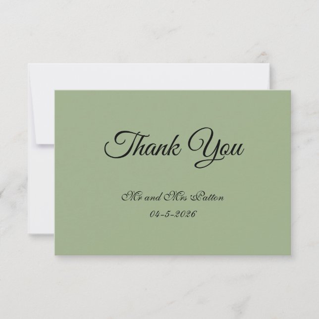Tarjeta de agradecimiento básica y elegante (Anverso)