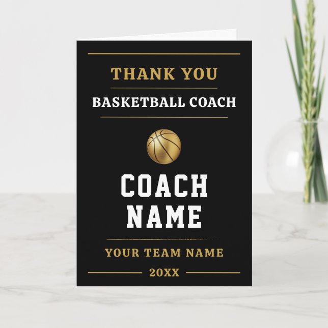 Tarjeta De Agradecimiento Basketball Coach Team Appreciation Gift (Anverso)