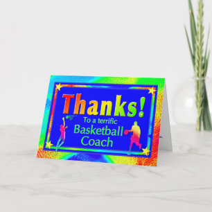 Tarjeta De Agradecimiento Basketball Coach Thank You Card