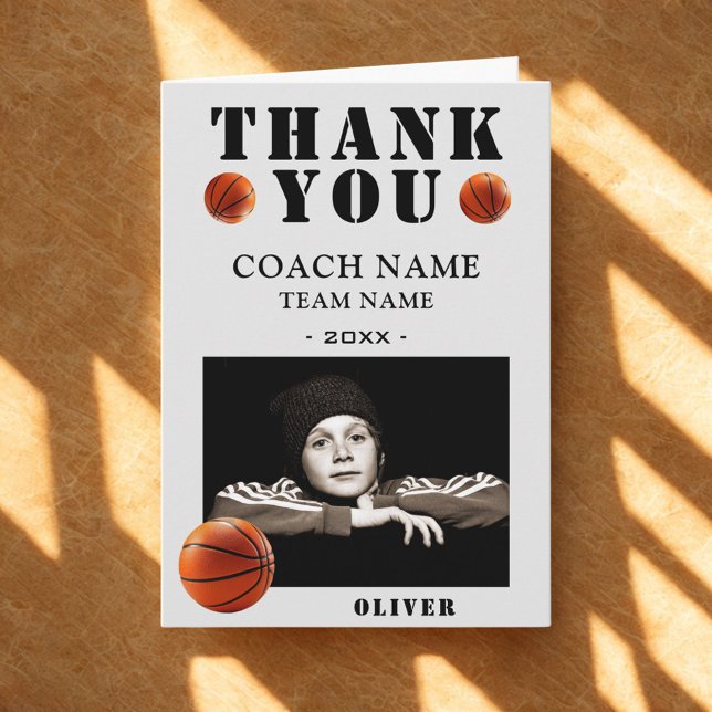 Tarjeta De Agradecimiento Basketball Sports Photo Coach  (Subido por el creador)