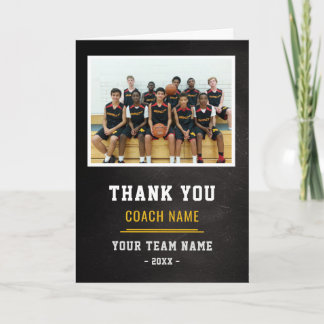 Tarjeta De Agradecimiento Basketball Team Coach Thank You Photo 