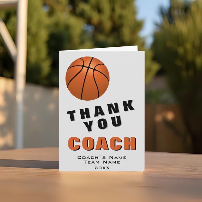 Tarjeta De Agradecimiento Basketball Thank you Coach Card (Subido por el creador)