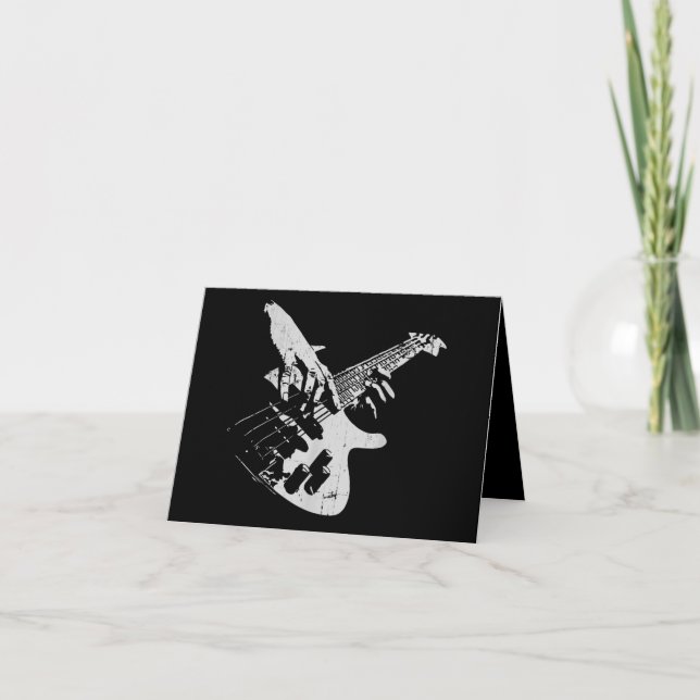 Tarjeta De Agradecimiento Bass Guitar Player Gift Battend (Anverso)