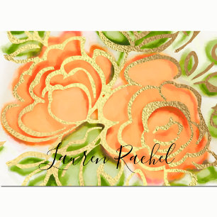 Tarjeta De Agradecimiento Bat Mitzvah Abstract Rosas Naranja