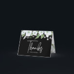 Tarjeta De Agradecimiento Bat Mitzvah Black Silver Script Floral Watercolor<br><div class="desc">¡Asegúrate de que tu favorito Bat Mitzvah muestre su aprecio a todos los que apoyaron su evento! ¡Envíe esta sofisticada tarjeta de agradecimiento personalizada! Una moda, impresionante, blanca y falsa purpurina plateada de color de agua floral, escritura manuscrita falsa de Relieve metalizado plateado y tipografía serif de sans blancos superponen...</div>
