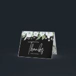 Tarjeta De Agradecimiento Bat Mitzvah Black Silver Script Floral Watercolor<br><div class="desc">¡Asegúrate de que tu favorito Bat Mitzvah muestre su aprecio a todos los que apoyaron su evento! ¡Envíe esta sofisticada tarjeta de agradecimiento personalizada! Una moda, impresionante, blanca y falsa purpurina plateada de color de agua floral, escritura manuscrita falsa de Relieve metalizado plateado y tipografía serif de sans blancos superponen...</div>