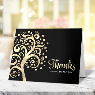 Tarjeta de agradecimiento Bat Mitzvah con árbol de