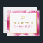Tarjeta De Agradecimiento BAT MITZVAH gracias a la acuarela rosa estrella do<br><div class="desc">por kat massard >>> kat@simplysweetPAPERIE.com <<< Una forma sencilla y elegante de agradecerle a su invitado por asistir a la instalación de BAT MITZVAH de su hijo como plantilla es simple que añada sus propios detalles, o pulse el botón personalizar y puede agregar o cambiar texto, fuentes, tamaños, etc. TIP:...</div>