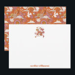 Tarjeta De Agradecimiento Bat Mitzvah Personalizado, Naranja hippie de paz d<br><div class="desc">Groovy 70 Retro Hippie Naranja de la Paz Bat Mitzvah Personalizado Gracias Tarjeta</div>