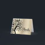 Tarjeta De Agradecimiento Bat Mitzvah Relieve metalizado dorado Black Tree o<br><div class="desc">¡Asegúrate de que tu favorito Bat Mitzvah muestre su aprecio a todos los que apoyaron su evento! ¡Envíe esta sofisticada tarjeta de agradecimiento personalizada! Un árbol negro gráfico con Star of David y "hojas" de puntos, junto con el guión de caligrafía negra, superpone puntos sofisticados, falsos purpurinas de oro y...</div>