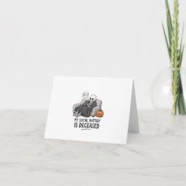 Tarjeta De Agradecimiento Batería Social de Esqueleto Fallecida Divertido Ha