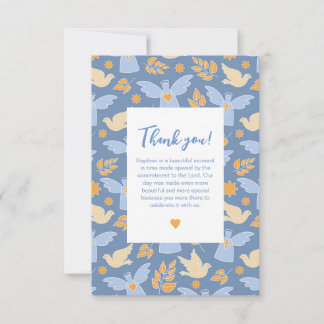 Tarjeta De Agradecimiento Bautismo Cristianismo Ángel y paloma
