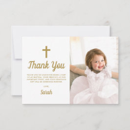 Tarjeta De Agradecimiento Bautismo cristiano Chica religioso rosa foto