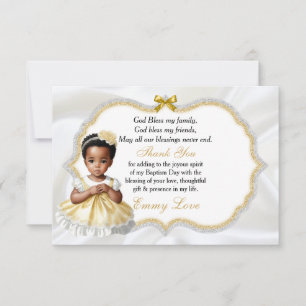 Tarjeta De Agradecimiento Bautizo de niña Acción de gracias por la Comunión