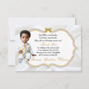 Tarjeta De Agradecimiento Bautizo de Niño Acción de Gracias Comunión