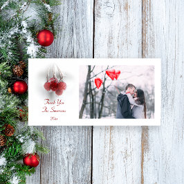 Tarjeta De Agradecimiento Bayas Rojas Heladas Gracias