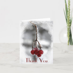 Tarjeta De Agradecimiento Bayas Rojas Heladas Invierno Gracias