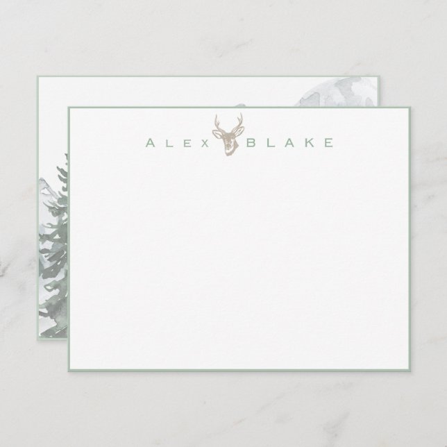 Tarjeta De Agradecimiento Bayou Buck: Customized Stationery for Men (Anverso / Reverso)