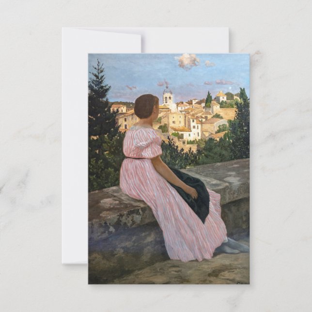 Tarjeta De Agradecimiento Bazille Frederic - El Vestido Rosa (Anverso)