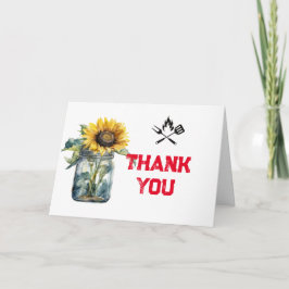 Tarjeta De Agradecimiento BBBQ rojo plaid gingham baby ducha foto