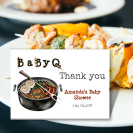 Tarjeta De Agradecimiento BBQ Barbecue Backyard Party Baby Shower