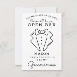 Tarjeta De Agradecimiento Be My Groomsman Card - Divertido