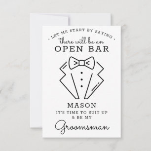 Tarjeta De Agradecimiento Be My Groomsman Card - Divertido
