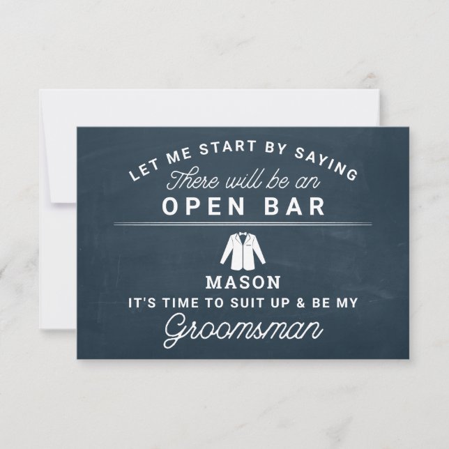 Tarjeta De Agradecimiento Be My Groomsman Card - Rustic (Anverso)