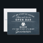 Tarjeta De Agradecimiento Be My Groomsman Card - Rustic<br><div class="desc">Haz la pregunta con esta tarjeta plana humorística y encantadora. Personaliza el frente con su nombre y la parte posterior con tu propio mensaje personal. Simplemente edite el nombre y el mensaje de la parte posterior, seleccione una cantidad de "1" y añada al carrito. Crea tarjetas personalizadas para toda la...</div>