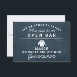 Tarjeta De Agradecimiento Be My Groomsman Card - Rustic<br><div class="desc">Haz la pregunta con esta tarjeta plana humorística y encantadora. Personaliza el frente con su nombre y la parte posterior con tu propio mensaje personal. Simplemente edite el nombre y el mensaje de la parte posterior, seleccione una cantidad de "1" y añada al carrito. Crea tarjetas personalizadas para toda la...</div>