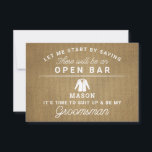 Tarjeta De Agradecimiento Be My Groomsman Card - Rústica Burlap<br><div class="desc">Haz la pregunta con esta tarjeta plana humorística y encantadora. Personaliza el frente con su nombre y la parte posterior con tu propio mensaje personal. Simplemente edite el nombre y el mensaje de la parte posterior, seleccione una cantidad de "1" y añada al carrito. Crea tarjetas personalizadas para toda la...</div>