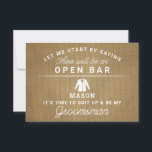 Tarjeta De Agradecimiento Be My Groomsman Card - Rústica Burlap<br><div class="desc">Haz la pregunta con esta tarjeta plana humorística y encantadora. Personaliza el frente con su nombre y la parte posterior con tu propio mensaje personal. Simplemente edite el nombre y el mensaje de la parte posterior, seleccione una cantidad de "1" y añada al carrito. Crea tarjetas personalizadas para toda la...</div>