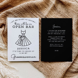 Tarjeta De Agradecimiento Be My Groomswoman Card - Gracioso