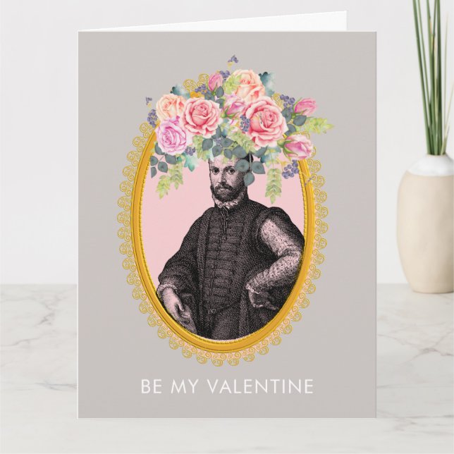 Tarjeta De Agradecimiento BE MY VALENTINE Guay Dude Floral Card (Anverso)