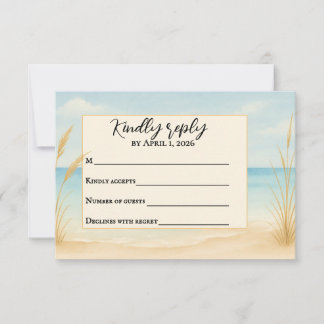 Tarjeta De Agradecimiento Beach Bliss Traditional RSVP Card